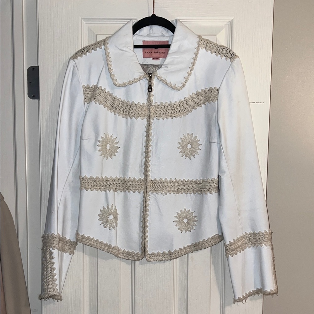 Ricky Sarkany Ivory and Beige Embroidered Jacket - Picture 1 of 4